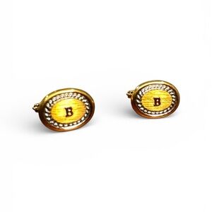 Vintage Bally Gold-Plated Logo Cufflinks – Made in Germany